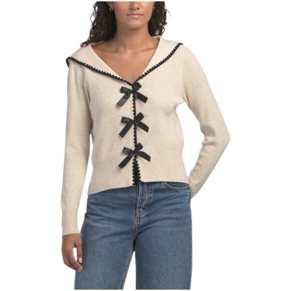KAILY K Bow Front Cardigan - Picture 1 of 2